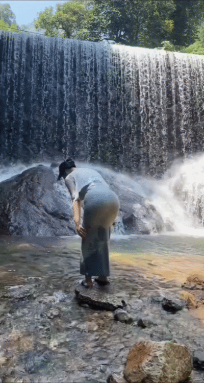 제주 천지연 폭포 민폐녀