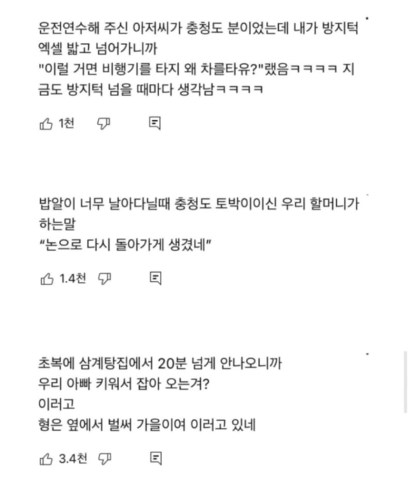 충청도식 드립 모음