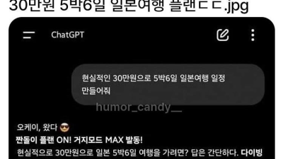 챗지피티의 선넘는 일본여행 플랜