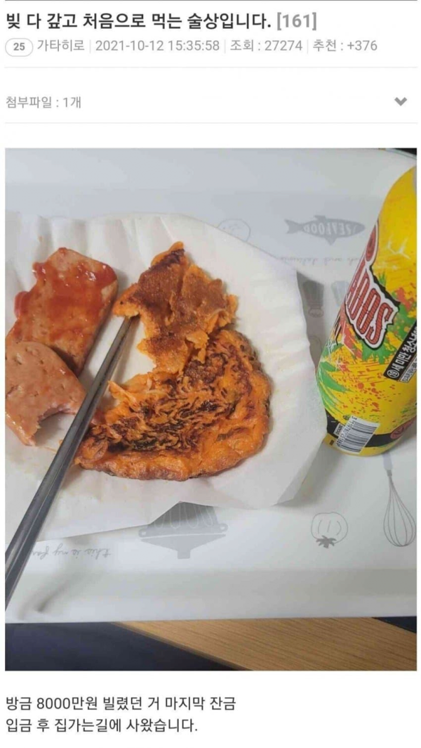 유명했던 술상과 댓글