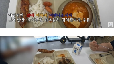 어느 중소기업의 일주일 식단