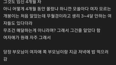 스무살 동생이 여친 임신시킴