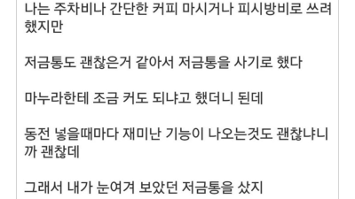 와이프 말대로 저금통 샀을 뿐인데