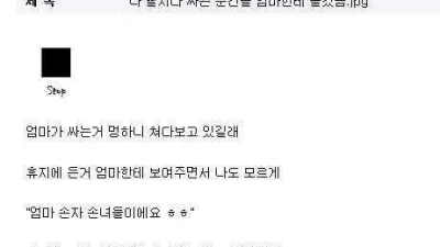 딸치다 귓방맹이 날라갔다