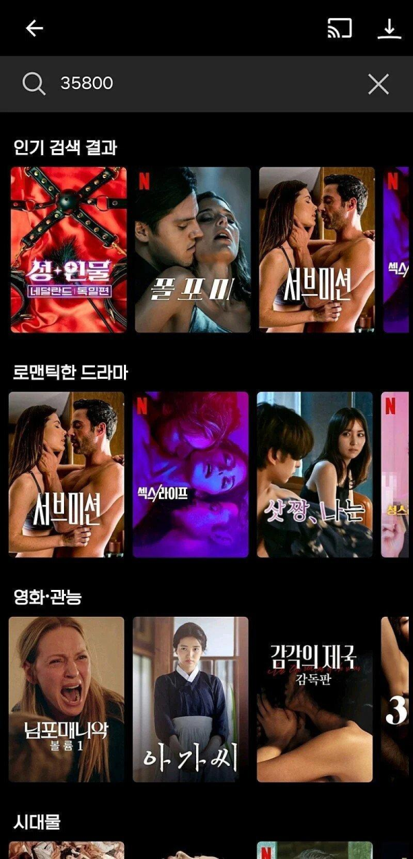 넷플에서 성인물 검색하는 방법