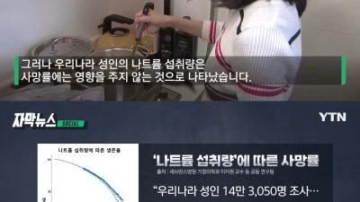 한국인 나트륨 섭취량 큰 문제 없다