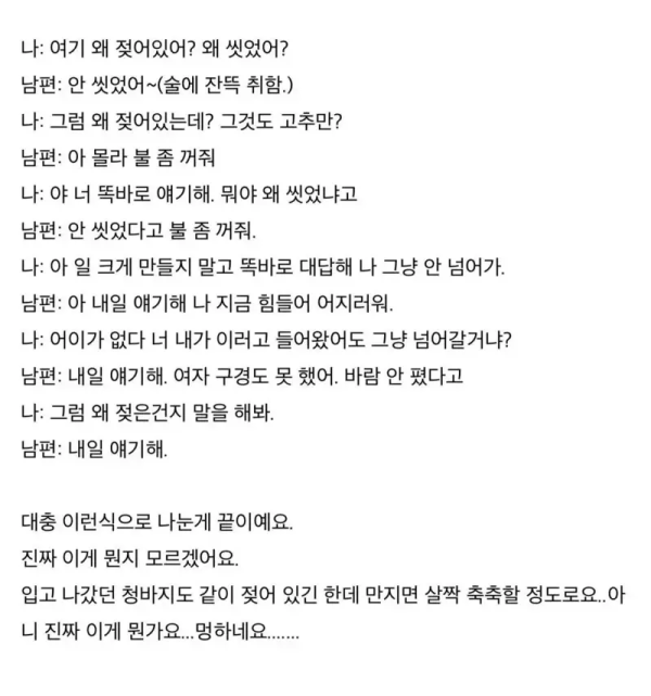 남편이 집에와서 몰래..