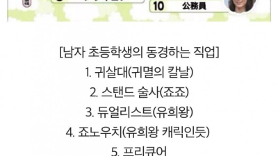 일본 초딩들이 동경하는 직업 순위