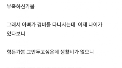 용돈 달라고하는 부모님 이해 못하는 누나