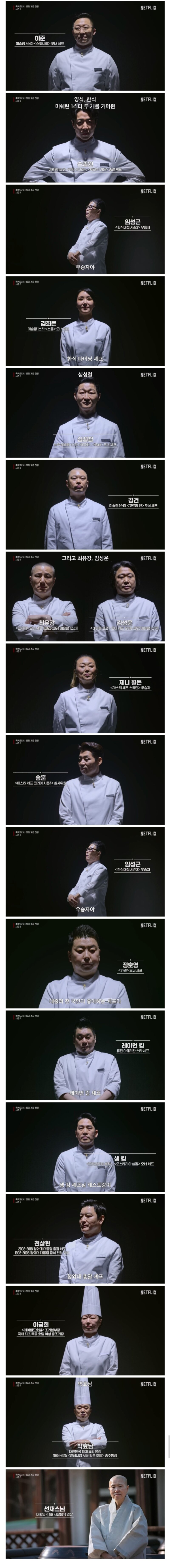 흑백요리사 시즌2 백수저 18인 공개 명단